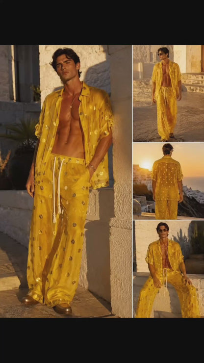 Golden Mirage Embroidered Resort Set