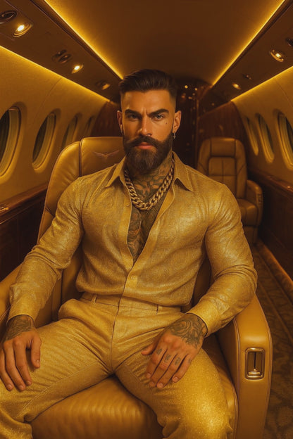 Men’s Luxury Gold Glitter Set – Hot Stamped
