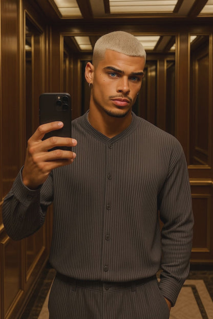 Conjunto de vestido de seda de lujo para hombre rojo