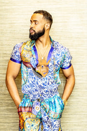 Mens Satin Silk Set 2Pcs