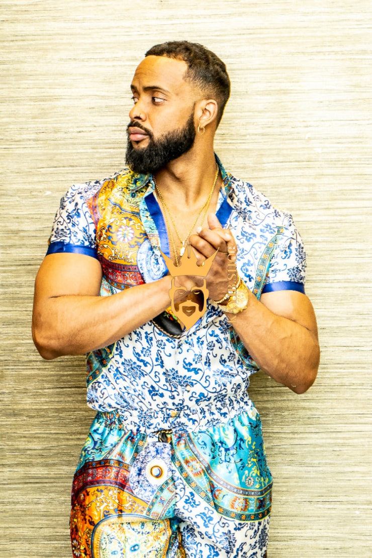 Mens Satin Silk Set 2Pcs