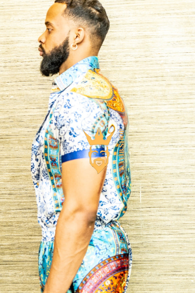 Mens Satin Silk Set 2Pcs