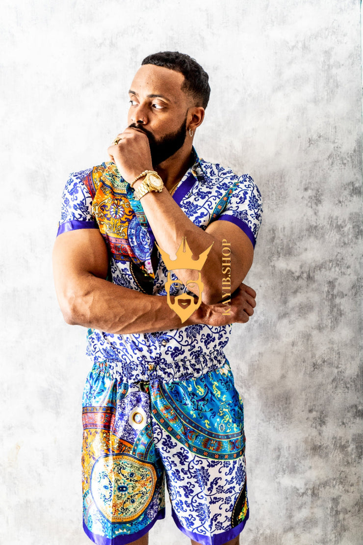 Mens Satin Silk Set 2Pcs