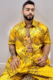 Mens Gold Luxury Silk Set 2 Pcs