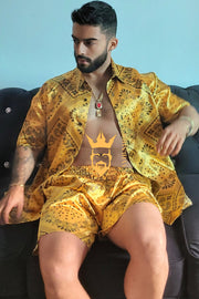 Mens Gold Luxury Silk Set