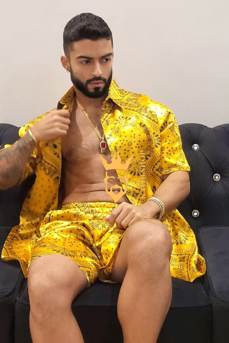 Mens Gold Luxury Silk Set