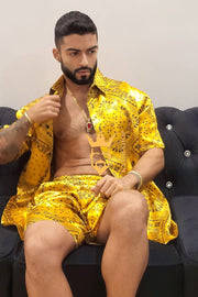Mens Gold Luxury Silk Set 2 Pcs