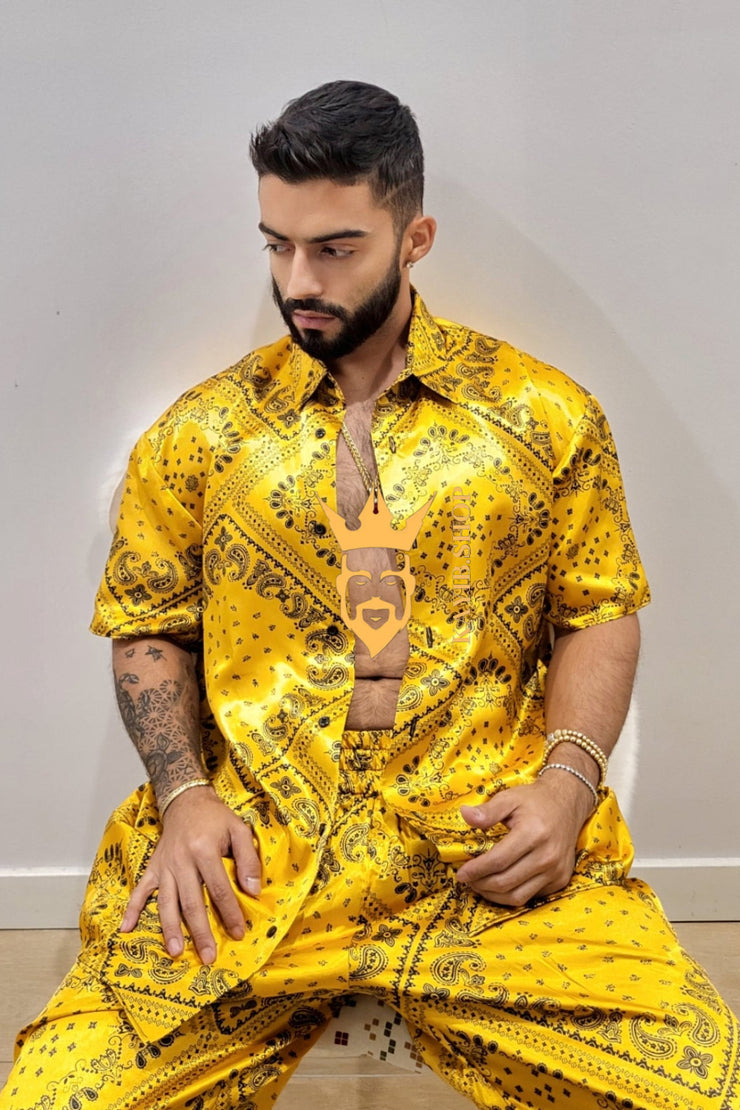 Mens Gold Luxury Silk Set