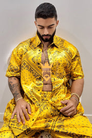 Mens Gold Luxury Silk Set 2 Pcs