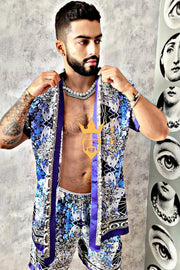 Mens Satin Silk Set 2Pcs