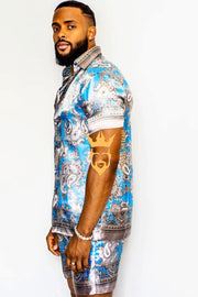 Mens Summer Luxury Silk Set 2 Pcs