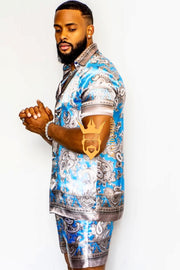 Mens Summer Luxury Silk Set 2 Pcs