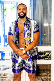Mens Luxury Silk Dress Set Outfits