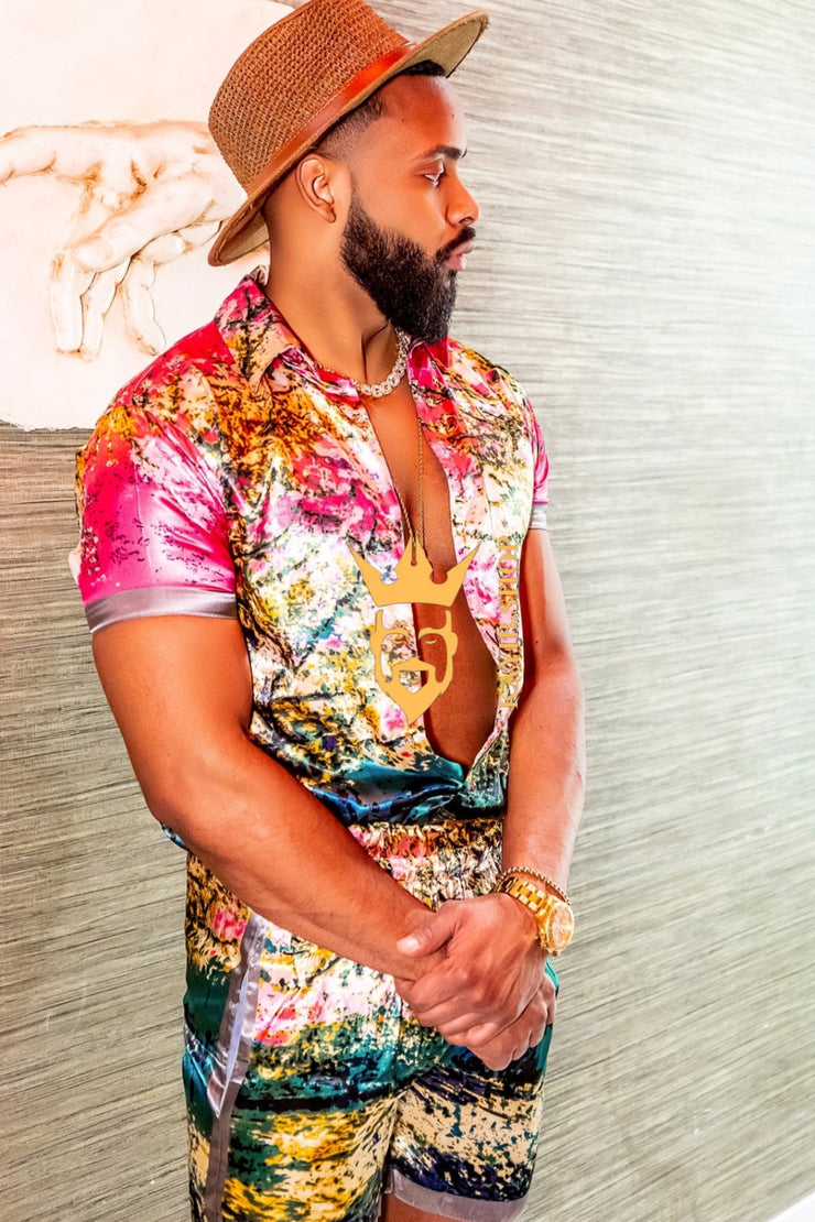 Fashion Mens Luxury Silk Dress Outfits