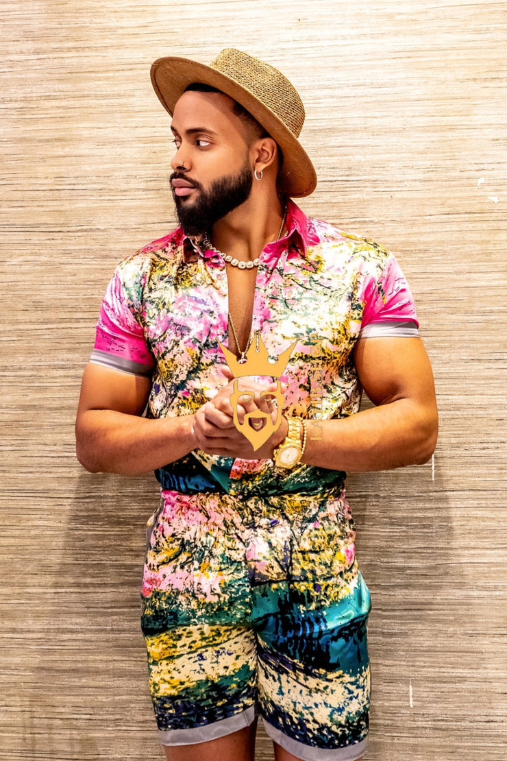 Fashion Mens Luxury Silk Dress Outfits