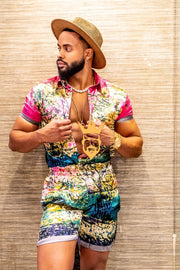 Fashion Mens Luxury Silk Dress Outfits