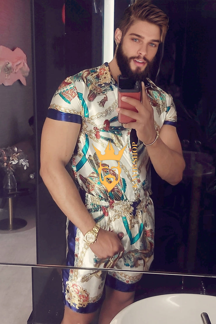 Luxury Fashion Mens Summer Silk