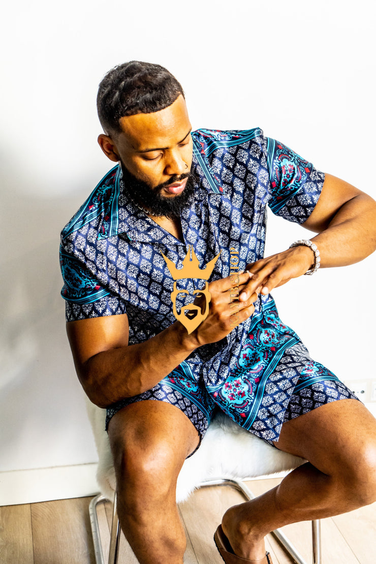 Fashion Mens Satin Silk Set 2Pcs