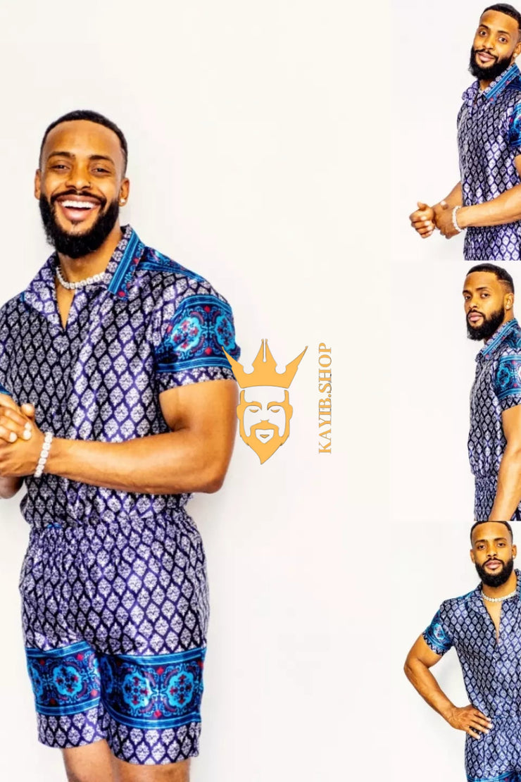 Fashion Mens Satin Silk Set 2Pcs
