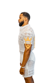 Luxurious Men's White Shirt and Shorts Set - Elevate Your Summer Style - Perfect for Any Occasion - kayibstrore