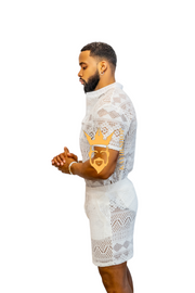 Luxurious Men's White Shirt and Shorts Set - Elevate Your Summer Style - Perfect for Any Occasion - kayibstrore
