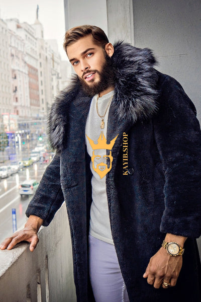 Handmade Men's Teddy Designer Coat - Endure Canadian Winters with Style and Comfort - kayibstrore