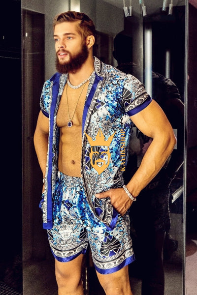 Barocco Print Pure Silk Set - Elevate Your Style with Luxury and Timeless Fashion - kayibstrore
