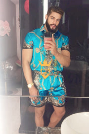 Barocco Print Set - The Ultimate Summer Silk Outfit for Men - Tailored Fit and Personalized Measurements Included - kayibstrore