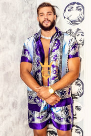 Barocco Print Silk Outfit - Unleash Your Inner Fashionista - Embrace Luxury and Comfort - kayibstrore