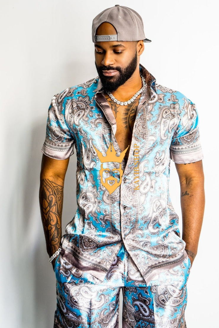 Barocco Print Silk Set - Elevate Your Style with Luxurious Comfort - Personalized Fit Guaranteed - kayibstrore