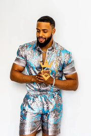 Barocco Print Silk Set - Elevate Your Style with Luxurious Comfort - Personalized Fit Guaranteed - kayibstrore