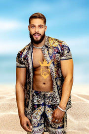 Barocco Print Silk Set - Elevate your summer style with personalized luxury and unmatched comfort. - kayibstrore