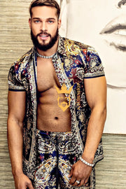 Barocco Print Silk Set - Elevate your summer style with personalized luxury and unmatched comfort. - kayibstrore