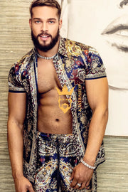 Barocco Print Silk Set - Elevate your summer style with personalized luxury and unmatched comfort. - kayibstrore