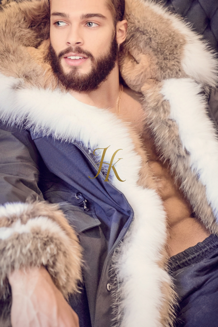 Upscale menswear fur sales coats